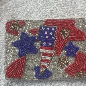 Beaded Patriotic Change purse